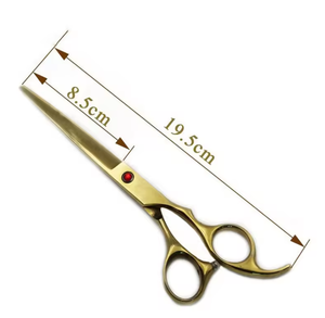 Ciseaux de coupe de cheveux professionnels en acier inoxydable avec lame tranchante couleur dorée pour une utilisation en salon de beauté et de coiffure - Product Image 6