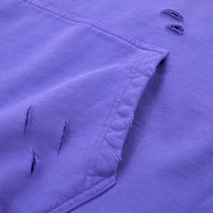 Fabricants de vêtements personnalisés en détresse Dtg ensemble d'impression Patchwork hommes lavage à l'acide Vintage en détresse broderie sweats à capuche - Product Image 4