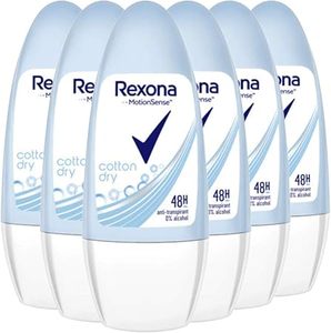 Déodorant Roll-On Rexona Cotton Dry pour Femme 50ml, Ingrédients à Base de Plantes, Lot de 6 - Product Image 6