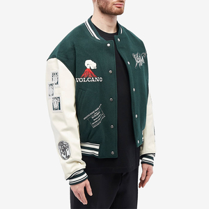 Vestes universitaires personnalisées pour hommes broderie chenille baseball style letterman tissu en laine manches longues service OEM bouton klaxon uni - Product Image 2