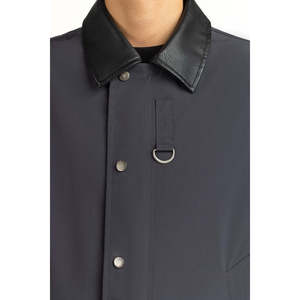 Veste de travail en toile coupe classique, col montant, fermeture éclair, revêtement imperméable, style streetwear pour la saison d'automne, taille XS - Product Image 1