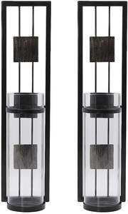 Juego de 2 portavelas de metal para decoración de pared para sala de estar, baño, comedor, soportes de pilar para el hogar - Product Image 2