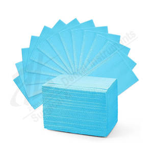 Serviettes dentaires jetables pour patients Bavoirs dentaires bleus Imperméables Qualité supérieure Luxe 3 plis Manuel en polaire - Product Image 1