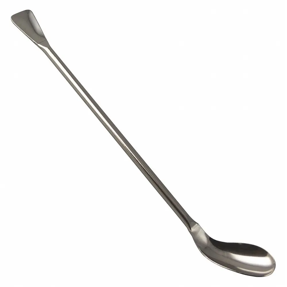 Surgical High Quality Stainless Steel Lab Spatula Micro Sampling 7" Scoop Spoon Double Ended Mixing Instrument