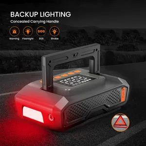 12V Car Battery Booster Power Bank Charger Lithium Battery Pack Portable Car Tyre Air Pump Jump Starter With Air Compressor