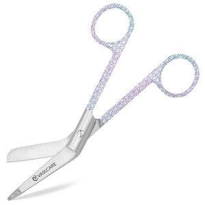 Vaslcare Medical Dressing Lister Ciseaux à pansement Motif abstrait unique Puissance manuelle Lames tranchantes Pointe émoussée Fins chirurgicales - Product Image 1