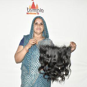 Extensiones de Cabello Humano con Alineación de Cutícula, Ondulado Profundo, Doble Trama, Sin Procesamiento, de la India, 13*6 HD Frontal Raw Temple, Venta al por Mayor - Product Image 1