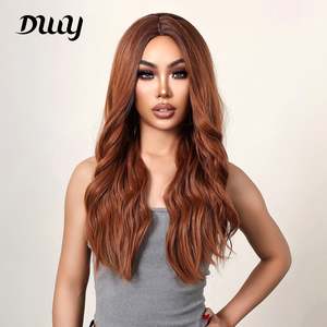 26 Inches Long Curly Reddish <b>Brown</b> Synthetic <b>Wig</b> for Women Premium Quality LC9007-1 for Daily Use and Cosplay Parties - Product Image 4