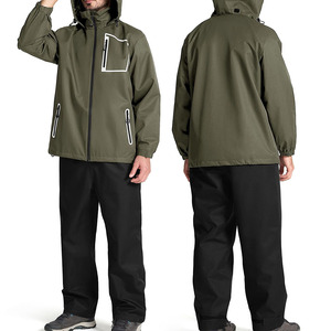 เสื้อแจ็คเก็ตกันฝนแบบมีฮู้ดสำหรับผู้ชาย ผลิตจากวัสดุคุณภาพดีที่สุด รับทำโลโก้ตามสั่ง ขายดี - Product Image 2