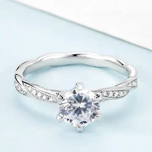 Bijoux fins, bague en argent sterling 925 avec diamant moissanite couleur D, prête à être expédiée, bijoux pour femmes - Product Image 1