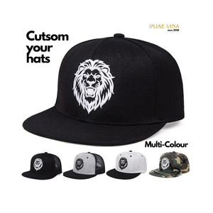 หมวกแก๊ปทรงทรัคเกอร์ ดีไซน์ลายสิงโต OEM ODM ปีกแบน ผ้าตาข่าย โครงสร้างแข็งแรง ผ้าฝ้าย 100% สไตล์สตรีท ปรับขนาดได้ ใส่ได้ทั้งชายหญิง เหมาะสำหรับวิ่งและกิจกรรมกลางแจ้ง รับผลิตตามแบบ - Product Image 1