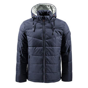 Chaqueta Acolchada de Invierno para Hombre, Estilo Urbano, Tejido de Nailon/Algodón, Cuello Alto, Capucha, Impermeable, Cortavientos, con Logotipo Frontal - Product Image 3