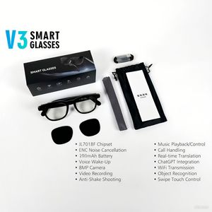 Lunettes Intelligentes avec Caméra HD 8MP, Double Objectif 32 Go, Traduction IA, Transfert Wi-Fi, Contrôle par Application, Contrôle Tactile, Lecteur de Musique, Appel Téléphonique - Product Image 4