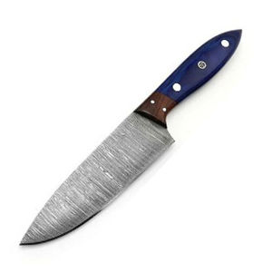 Premium Handmade Damasucs Steel Chef <b>Knife</b> with Other Handle Camping <b>Knife</b> Serrated Edge Clip Point OEM Size - Product Image 5
