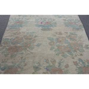 พรมขนแกะสีเบจสีฟ้า10.2ft วินเทจทำมือตุรกีผืนใหญ่ลายแอบสแตรกต์ทรงสี่เหลี่ยมผืนผ้าดีไซน์โถงทางเดินพรมยางสำหรับห้อง - Product Image 3