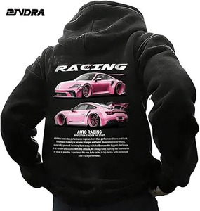Hoodies pour hommes graphique lettre imprimé à manches longues sweat-shirt à cordon hauts pullover avec poche - Product Image 1