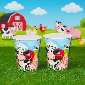 Gobelets jetables sur le thème de la ferme Party Love 270 ml, sac de 12 pièces - Product Image 3