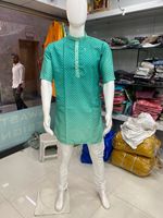 Pyjama Kurta traditionnel en coton épais pour hommes, 3 tonnes, travail numérique, fournisseur indien cousu pour les occasions spéciales de mariage
