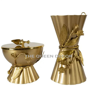 Tazón de ramas de Metal de diseñador moderno de lujo de oro Bakhoor de la más alta calidad para accesorios de decoración de mesa en el precio más barato - Product Image 6