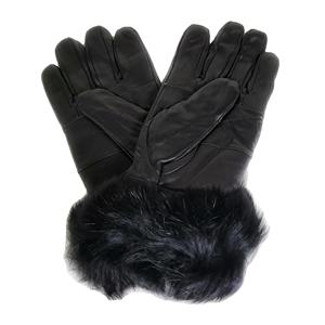 Gants en cuir tricotés avec fourrure de lapin véritable pour femmes, vente en gros, gants thermiques d'hiver pour le cyclisme, les activités de plein air et le quotidien - Product Image 5