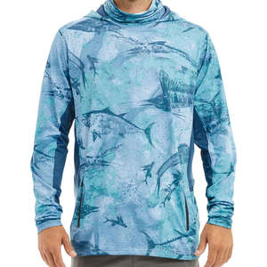 Sweat à capuche de pêche personnalisé pour homme, séchage rapide, protection UV, respirant, logo frontal, UPF 50, 100% polyester, pull-over - Product Image 3