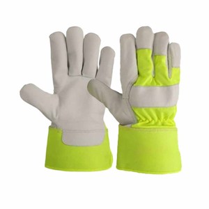 Gants de travail en cuir de vachette de haute qualité, fluorescents, résistants à l'abrasion, durables, gants de rigueur canadienne - Product Image 1