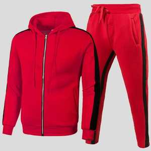 Survêtements d'échauffement de jogging athlétique décontracté 2 pièces pour homme, survêtements de survêtement respirants imprimés à motif solide - Product Image 5