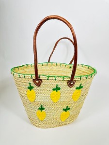 Bolso de Hombro de Paja de Bambú Hecho a Mano, Moderno, Bohemio, Unisex, Ligero, Duradero, con Patrón Geométrico de Flores Abiertas, Forma Regular - Product Image 2