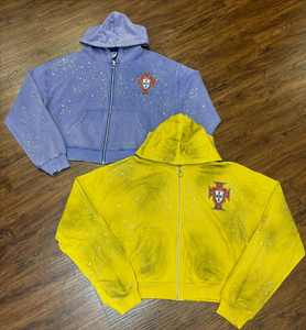 Sweat-shirts décontractés pour hommes en coton 100% uni, coupe régulière, avec poche, de haute qualité, respirant, écologique, séchage rapide - Product Image 5