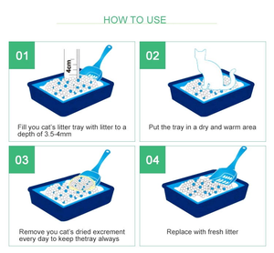 Pot bleu de litière pour chat en sable minéral concassé gris et blanc COOL CLEAN-Solution naturelle de qualité supérieure pour les déchets de chat - Product Image 3