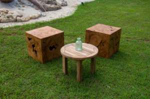 Mesa de cubo de madera de teca duradera de buena calidad para uso en exteriores de Indonesia - Product Image 3