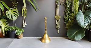 Brass Handbell Decor Hand-bell Handheld Ghanti Indian Decorative <b>Mandir</b> Pooja Items Wedding Diwali Home Office 3 Inch Gold - Product Image 6