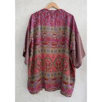 Robe Kimono Décontractée en Soie Patchwork Florale Respirante Grande Taille Longueur Genou pour Femme, Style Bohème, Courte, Automne, Adultes