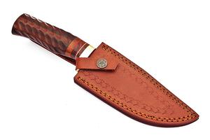 Couteau Bowie fait à la main pleine Tang lame en acier damas avec gaine en cuir chasse survie couteau de Camping en plein air. - Product Image 6