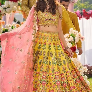 NEW--STUNNING --- mariée beau LEHENGA-avec KOTI --- robe embellie en cristal perles de verre pierre pour mariage = 2021 - Product Image 6