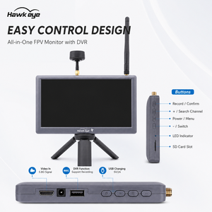 Moniteur FPV 5 pouces Hawk Eye Little Pilot 4 5 8G avec double récepteur et enregistreur DVR pour drone RC quadricoptère - Product Image 4