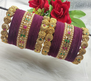 Brazaletes de latón tradicionales y de moda india, brazaletes de boda para mujeres y niñas - Product Image 1