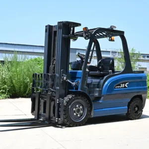 Pemasok teratas 4x4 4x2 forklift elektrik 2 ton 3 ton 3.5 ton tinggi angkat 3 M-7 m gudang 12 jam jarak lama