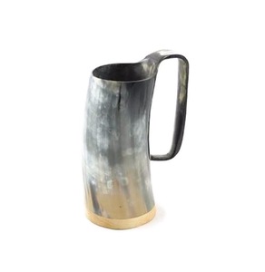 Mug en corne de buffle authentique et écologique, fait à la main, de qualité alimentaire, style médiéval, religieux, Feng Shui, mug à bière animal - Product Image 6