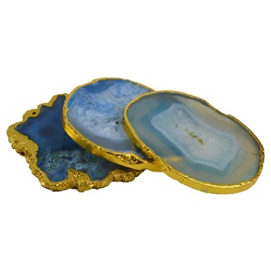 จานรองแก้วหินธรรมชาติสีทองตกแต่งบ้านร้านอาหารและโรงแรม - Product Image 3