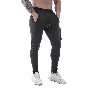 Pantalons de sport personnalisés pour hommes, taille élastique, pantalons de survêtement d'entraînement, polyester et coton, séchage rapide, vêtements de fitness d'hiver - Product Image 1