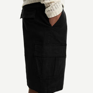 Pantalones vaqueros holgados personalizados al por mayor para hombre, pantalones cortos de mezclilla desgastados y recortados de gran tamaño con empalme Vintage para hombre - Product Image 4