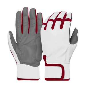 Best Quality Light Blue & White Colour Cowhide Leather Baseball Batting Gloves Nonslip Greater Grip Baseball Gloves - Product Image 5