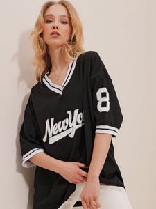 Camiseta personalizada Newyork Jersey Boxy de gran tamaño Unisex gráfico cuello en V Retro malla transpirable Casual sublimación impresión Y2K fútbol - Product Image 2