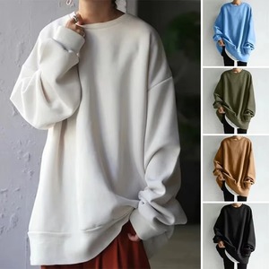 Sweat-shirt à col montant surdimensionné confortable de qualité supérieure, en polaire, chaud, doux, tricoté, ample, décontracté, pour tous les jours, style décontracté de rue - Product Image 4