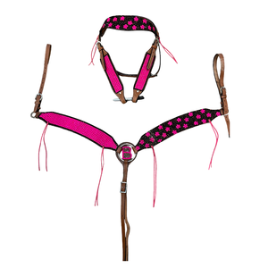 Ensemble de têtière et de poitrail de cheval de qualité supérieure |   Équipement d'équitation durable, confortable et élégant pour l'équitation et l'entraînement au meilleur prix - Product Image 1