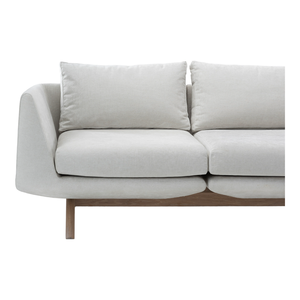 Sofá arquitectónico de 5 plazas con marco de teca limpio y tapicería sin costuras de calidad superior para interiores contemporáneos y Zen - Product Image 3