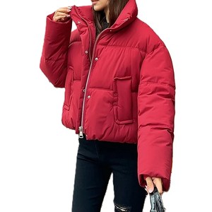 Chaqueta acolchada al por mayor con cuello levantado informal, chaqueta acolchada elegante con cremallera personalizada, chaqueta de invierno a prueba de viento de alta calidad para mujer - Product Image 4