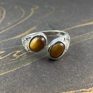 Boho <b>Adjustable</b> <b>Ring</b> (4.6 Grams) Natural Stone with Bezel Setting Rose Gold Plated 18K Inlay Stainless Steel Material for Gift - Product Image 1