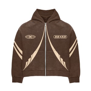 Salva Impex Own Branded Tracksuits classiques à capuche et à manches longues pour hommes, couleur marron, sérigraphiée pour la saison hivernale - Product Image 1